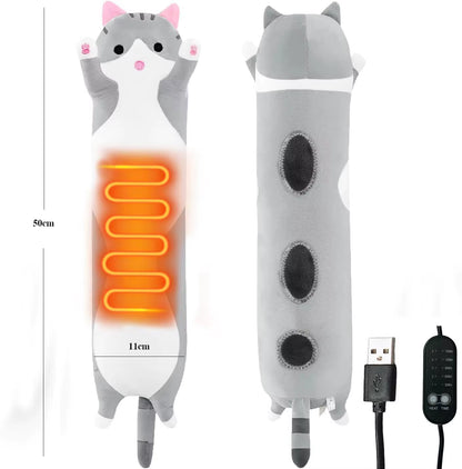Portable Cute Stuffed Animal Heat Pad USB Cat Electric Hot Pad Dolls for Period Cramps Pain Relief Girl Women Gift Heating Pads