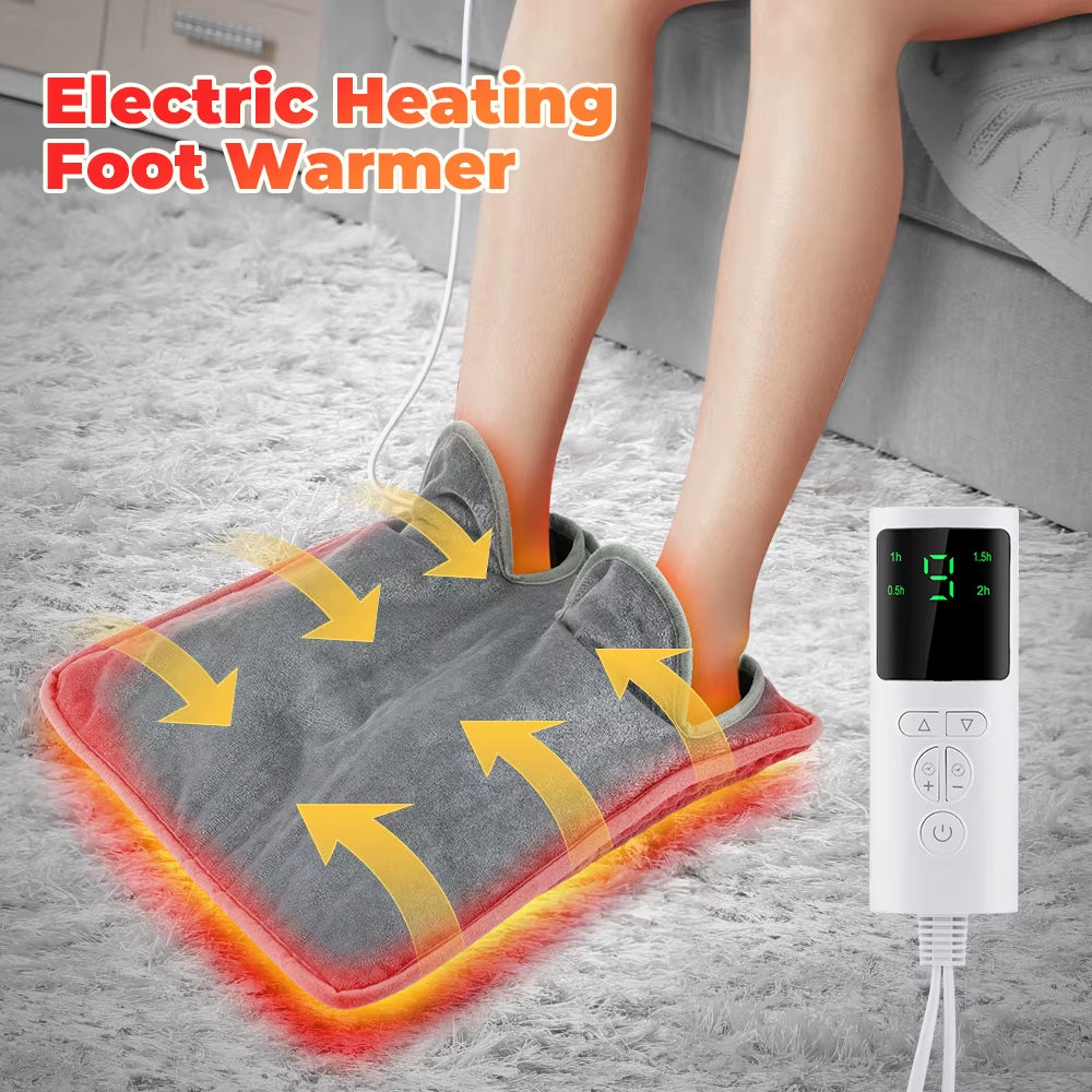 Electric Foot Heating Pad Washable Feet Warmer Heater Household Soft Plush Winter Warm Blanket Foot Warming Mat Home Office