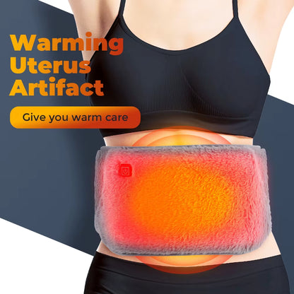Electric Heating Belt with Hand Pockets Period Cramps Body Joints Pain Menstrual Heating Pad USB Uterus Hand Warmer Menstrual