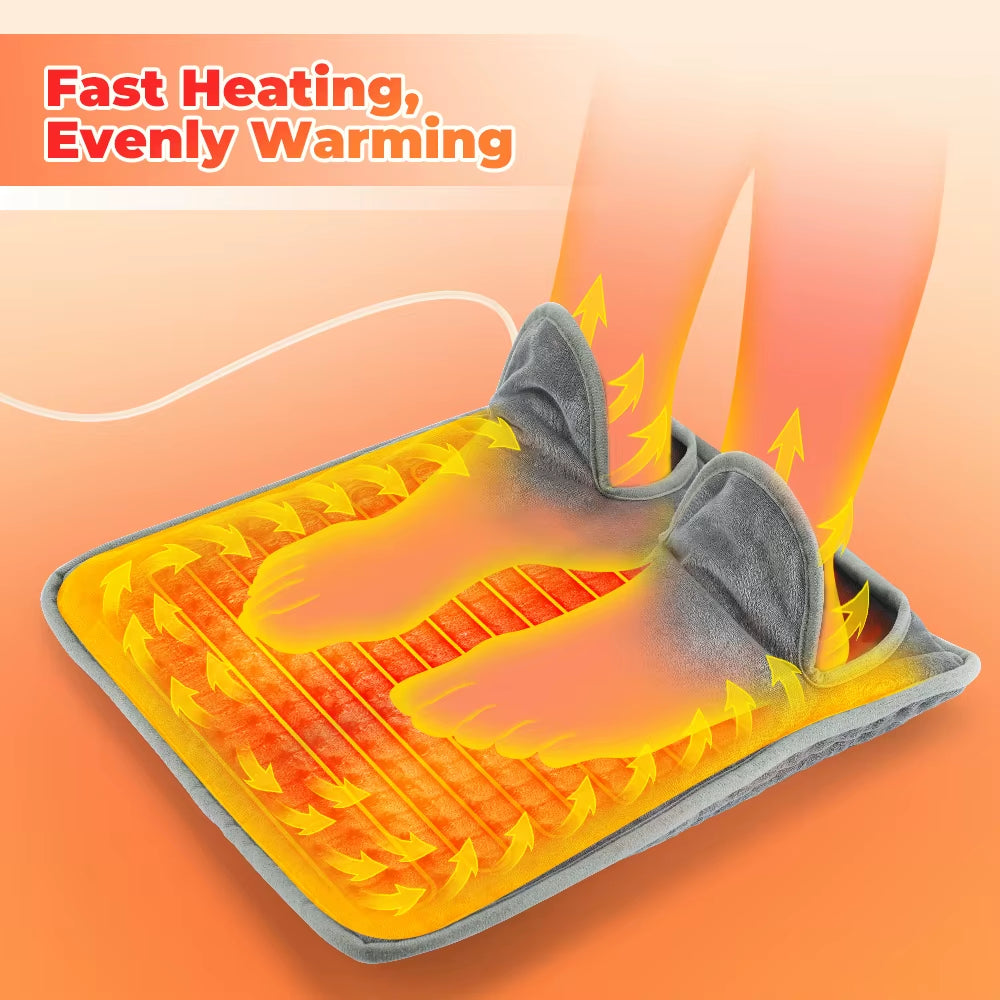 Electric Foot Heating Pad Washable Feet Warmer Heater Household Soft Plush Winter Warm Blanket Foot Warming Mat Home Office
